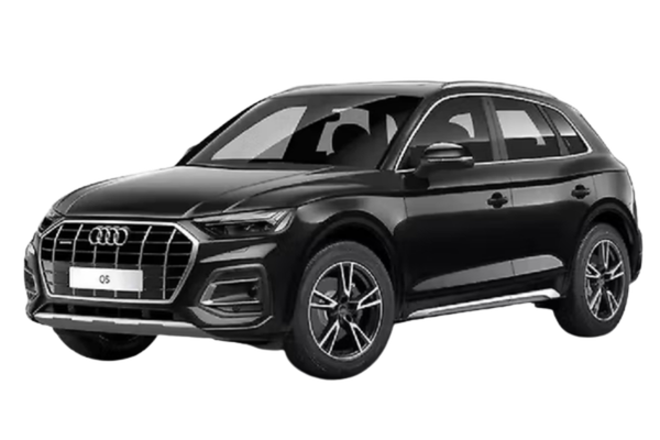Black Audi Q5 in a front three-quarter view.