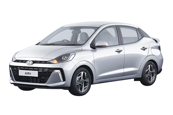 Hyundai Aura in a front three-quarter view.