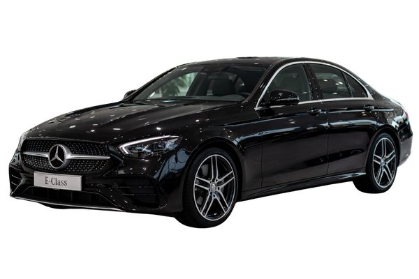 Mercedes-Benz E-Class in a front three-quarter view.