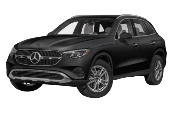 Black Mercedes-Benz GLE in a front three-quarter view.